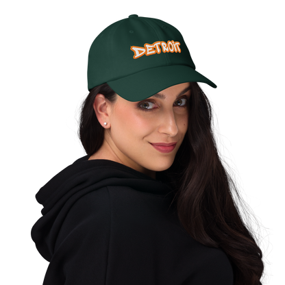 'Detroit' Dad Hat (Orange Tag Font)