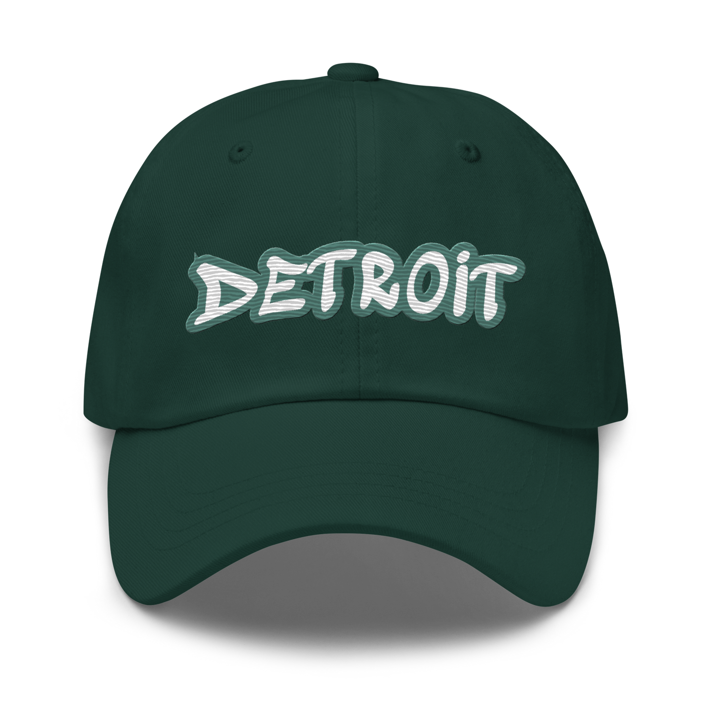 'Detroit' Dad Hat (Copper Green Tag Font)