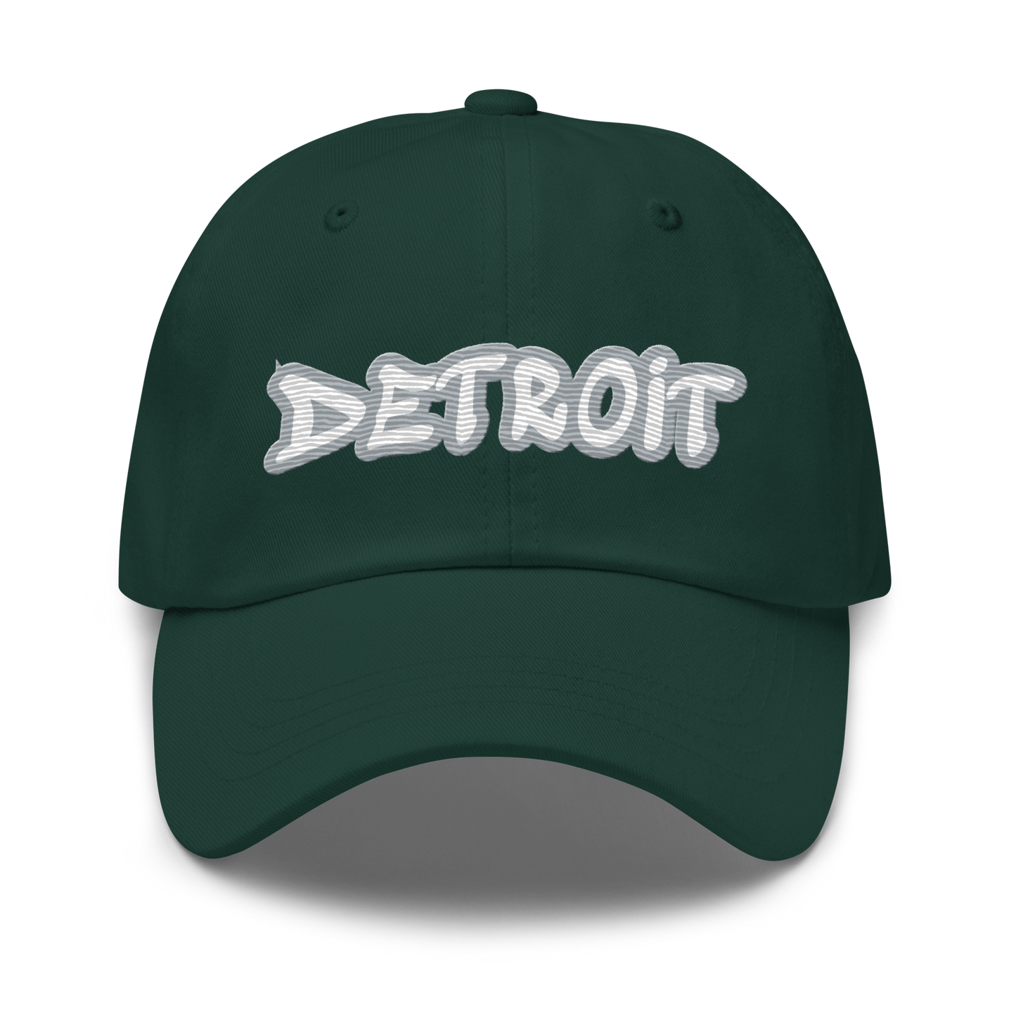 'Detroit' Dad Hat (Silver Tag Font)