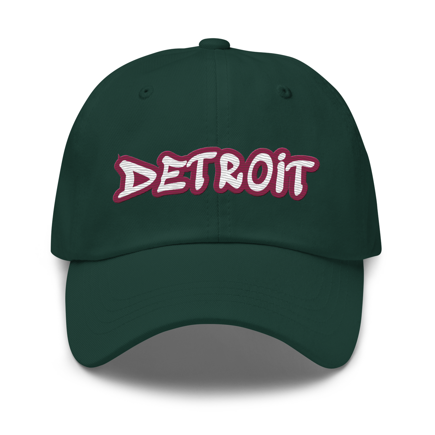 'Detroit' Dad Hat (Ruby Red Tag Font)