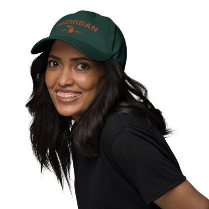 'Michigan EST 1837' Dad Hat (Athletic Font) | Maple Leaf Orange