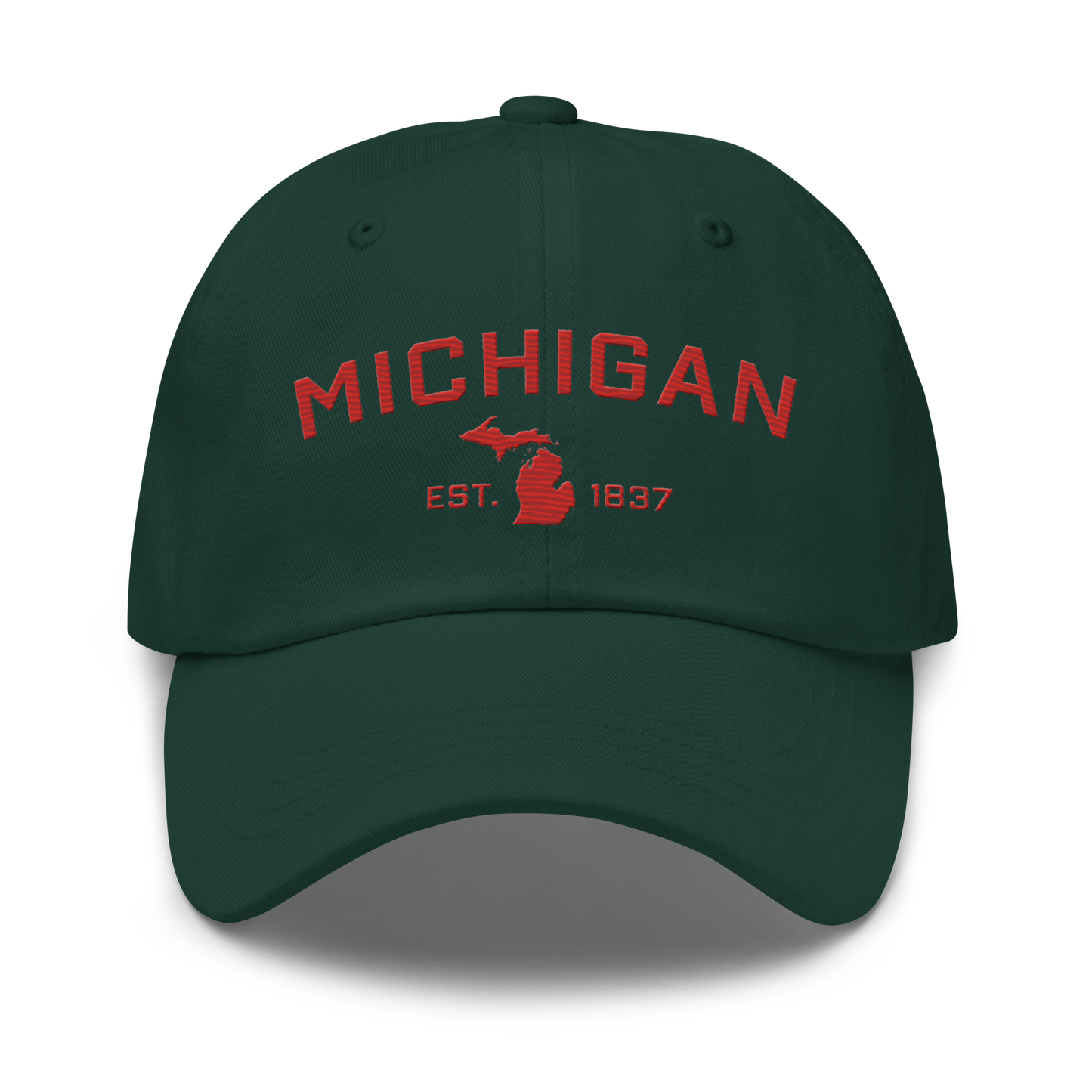 'Michigan EST 1837' Dad Hat (Athletic Font) | Aliform Red