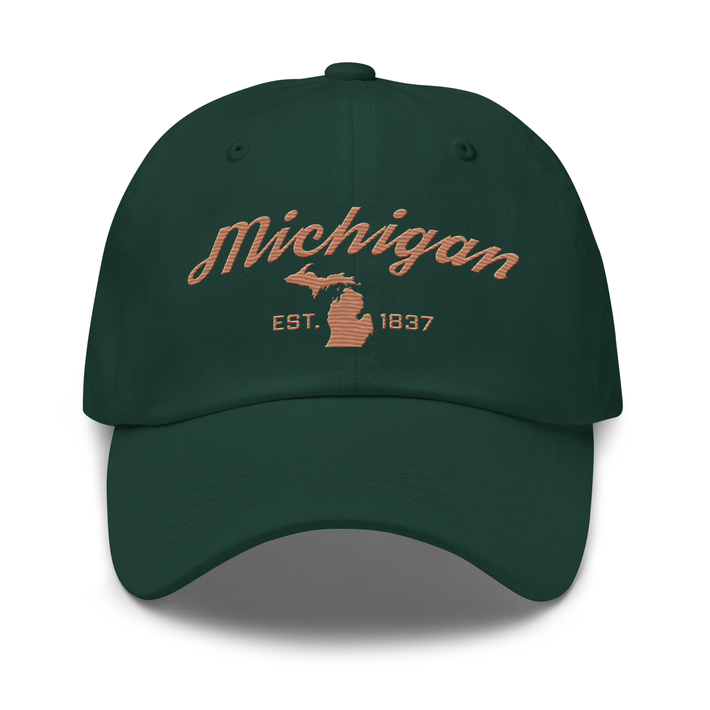 'Michigan EST 1837' Dad Hat (Script Font) | Copper