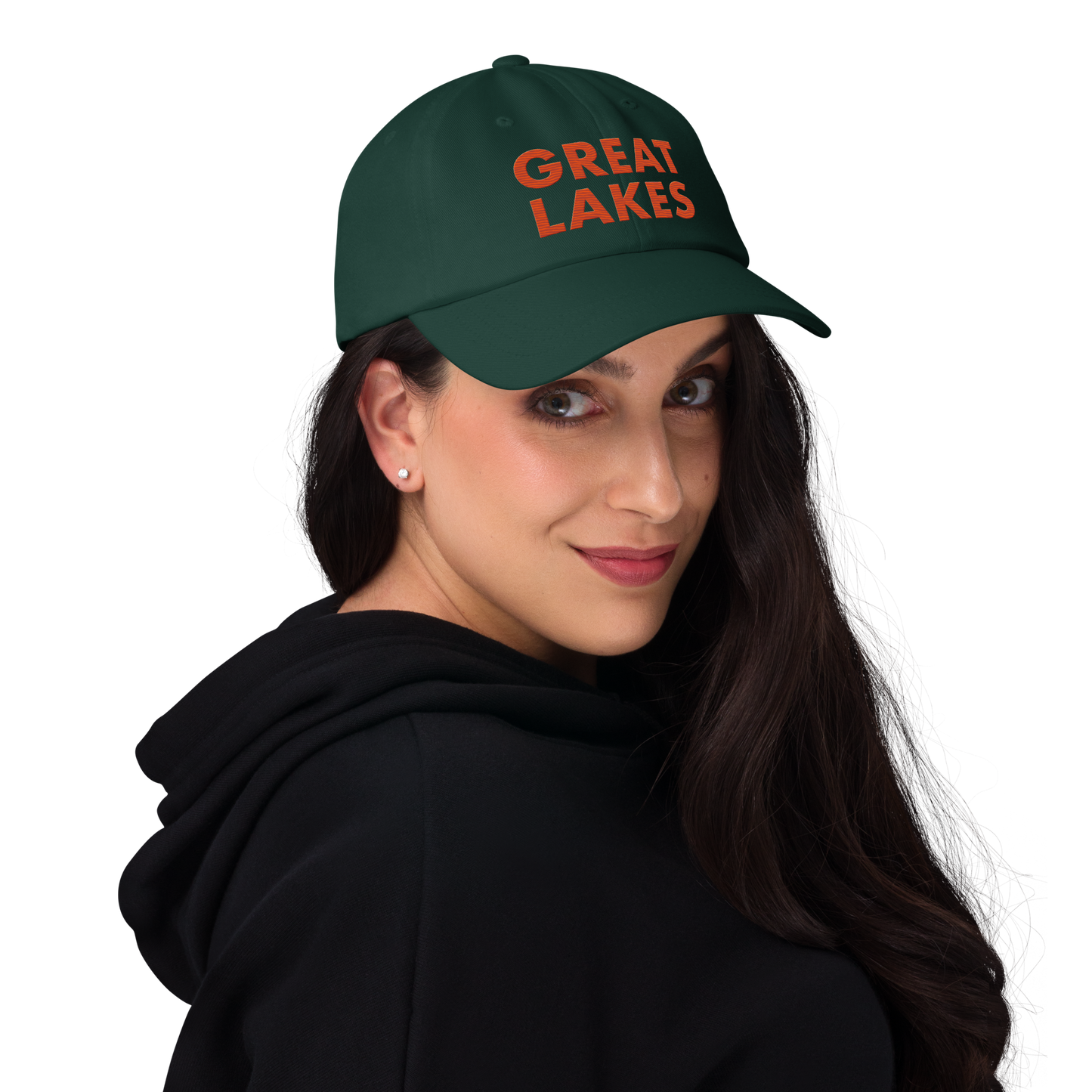 'Great Lakes' Dad Hat (Geometric Sans Font) | Maple Leaf Orange