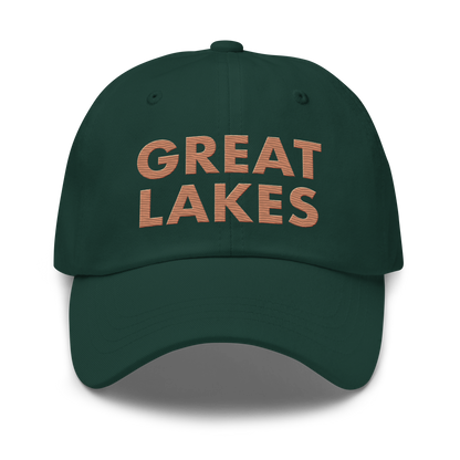 'Great Lakes' Dad Hat (Geometric Sans Font) | Copper