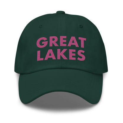 'Great Lakes' Dad Hat (Geometric Sans Font) | Apple Blossom Pink