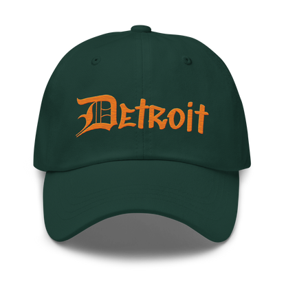 'Detroit' Dad Hat (OED Tag Font) | Orange