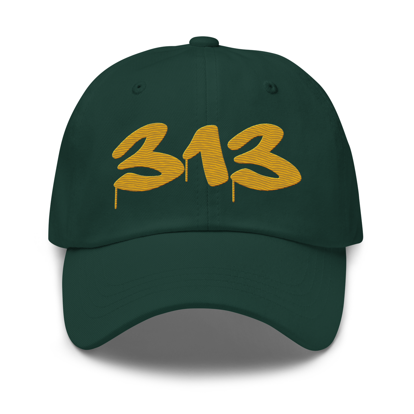 Detroit '313' Dad Hat (Tag Font) | Gold