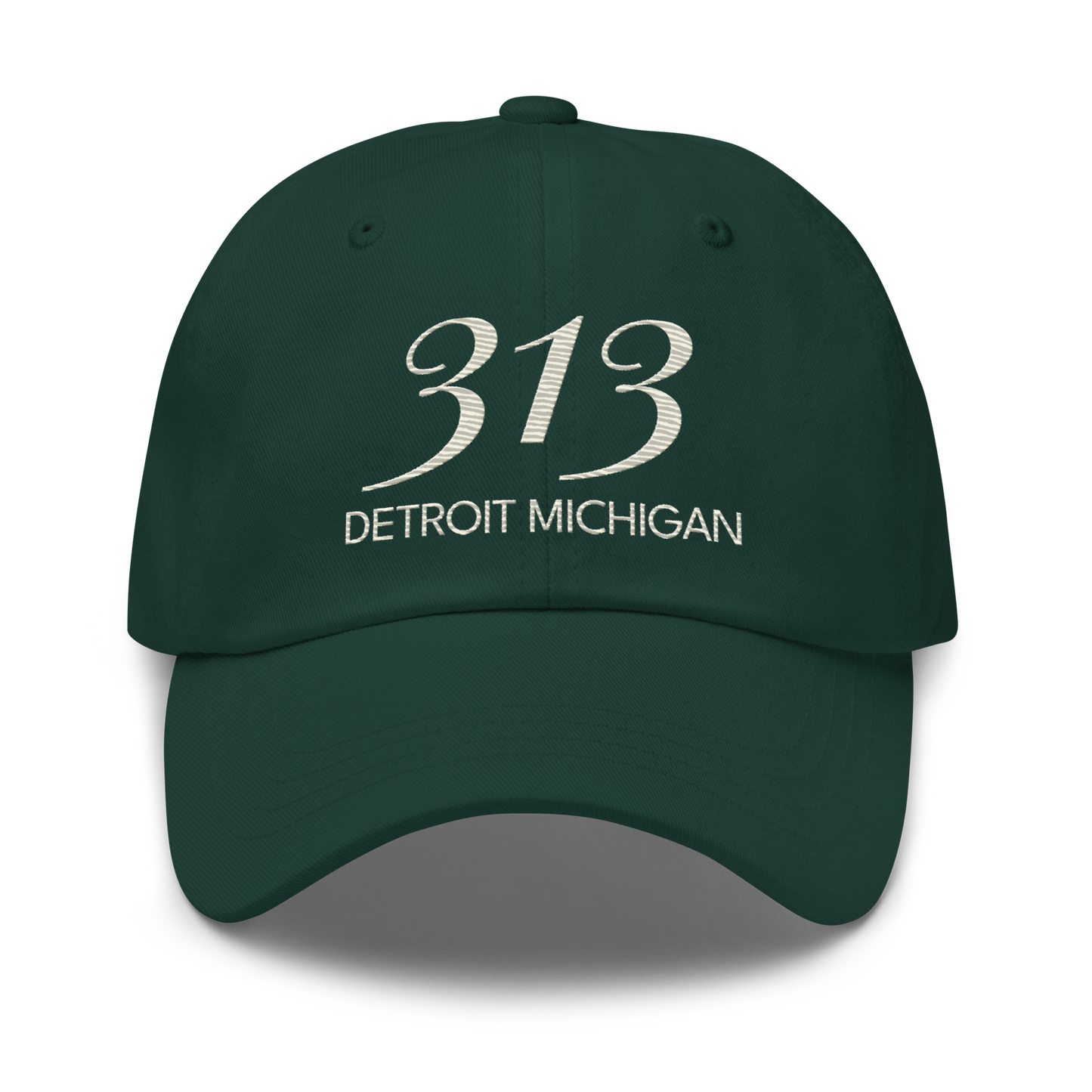 '313 Detroit Michigan' Dad Hat | Ivory White