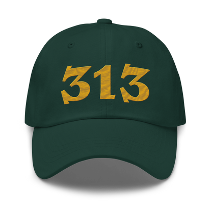 Detroit '313' Dad Hat (Angry Font) | Gold