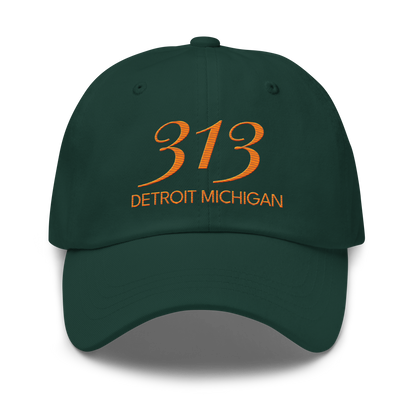 '313 Detroit Michigan' Dad Hat | Orange