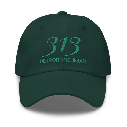 '313 Detroit Michigan' Dad Hat | Emerald Green