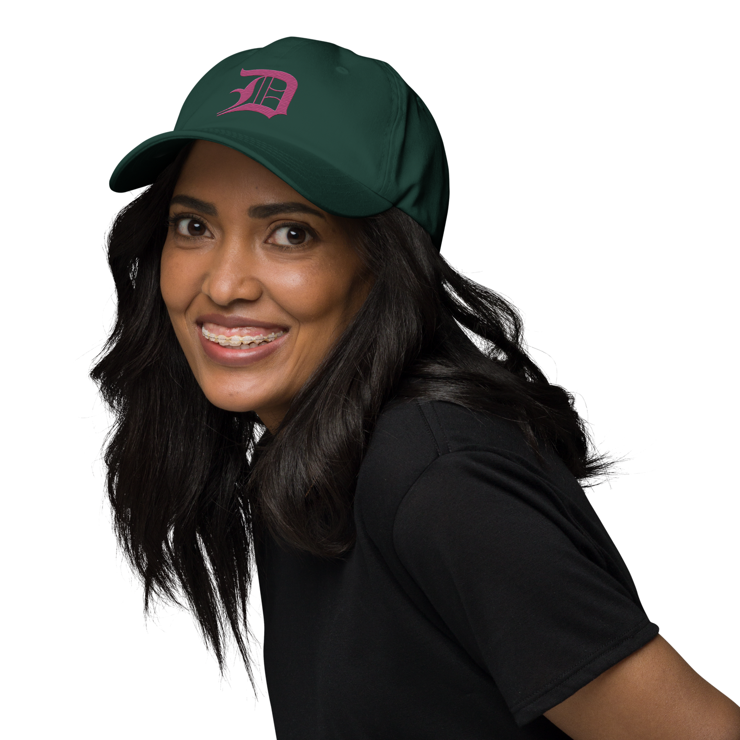 Detroit 'Old English D' Dad Hat (Apple Blossom Pink)