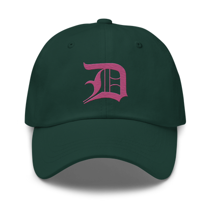 Detroit 'Old English D' Dad Hat (Apple Blossom Pink)