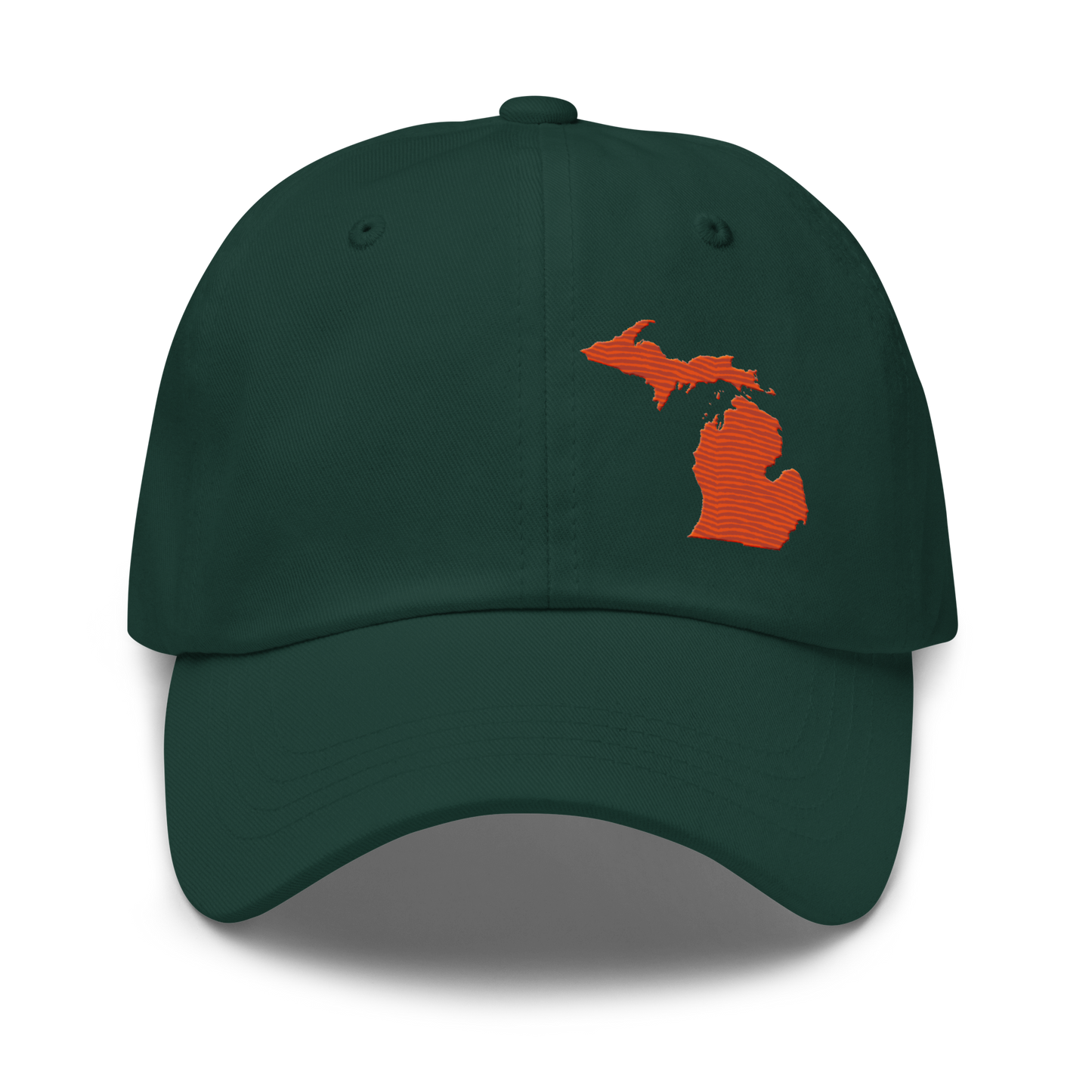 Michigan Dad Hat | Maple Leaf Orange Outline