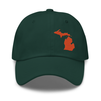 Michigan Dad Hat | Maple Leaf Orange Outline