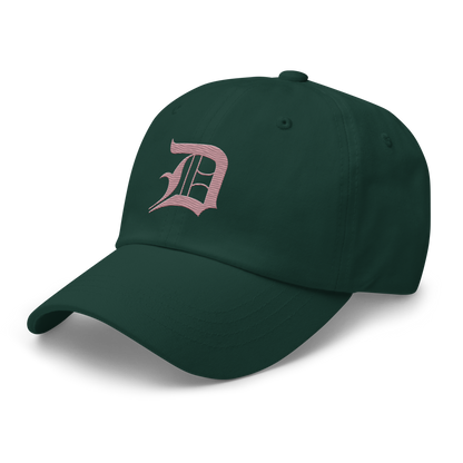 Detroit 'Old English D' Dad Hat (Cherry Blossom Pink)