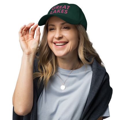 'Great Lakes' Dad Hat (Geometric Sans Font) | Apple Blossom Pink