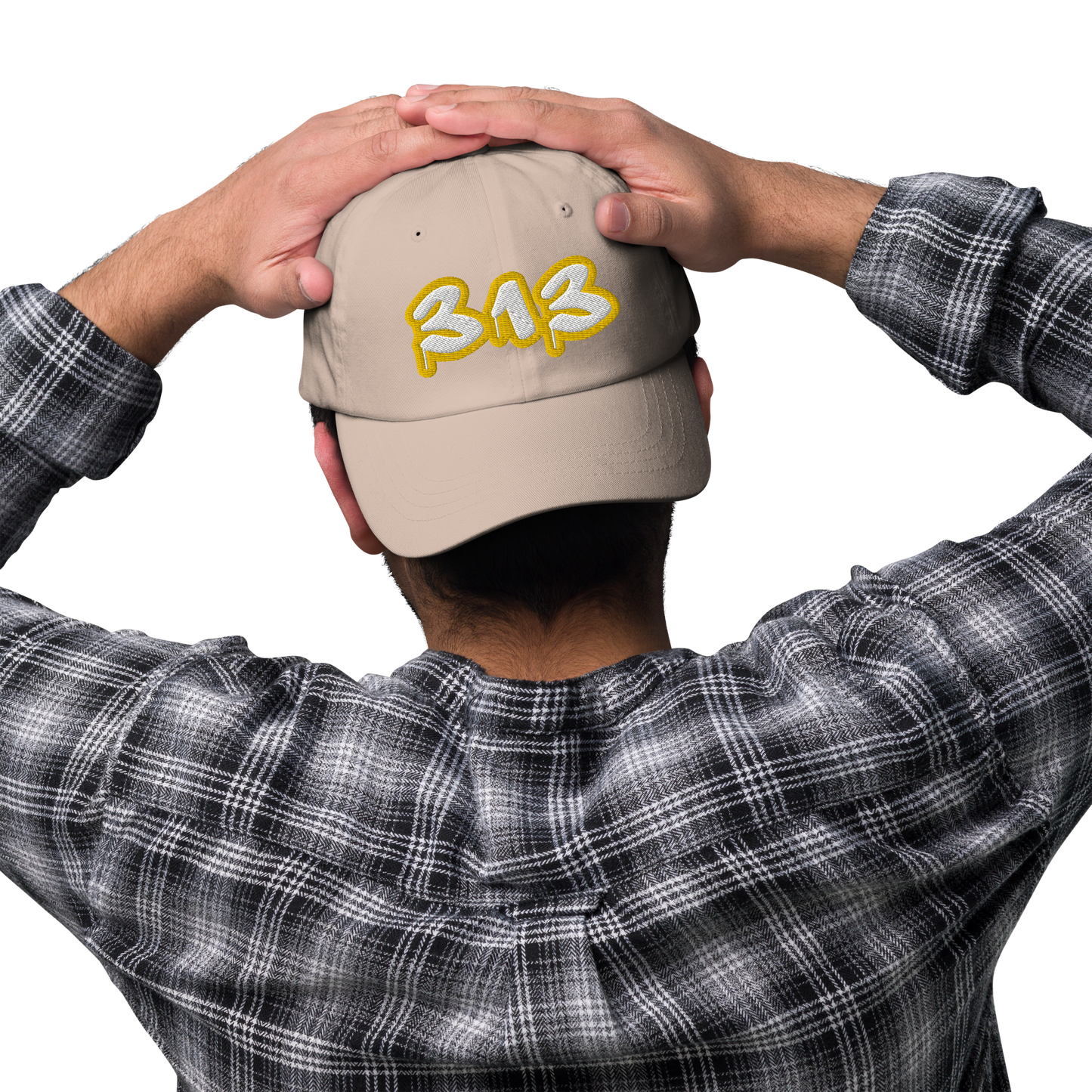 Detroit '313' Dad Hat (Tag Font w/ Gold Stroke)