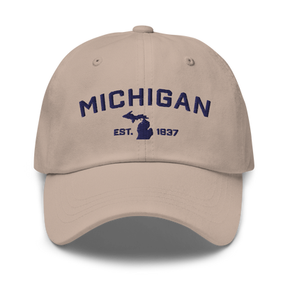 'Michigan EST 1837' Dad Hat (Athletic Font)