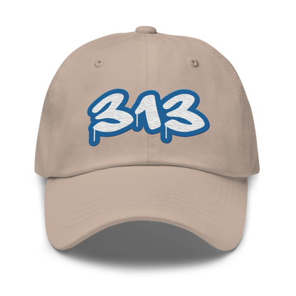 Detroit '313' Dad Hat (Azure Tag Font)