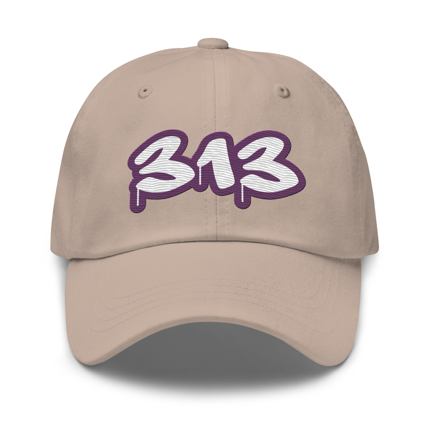 Detroit '313' Dad Hat (Plum Tag Font)