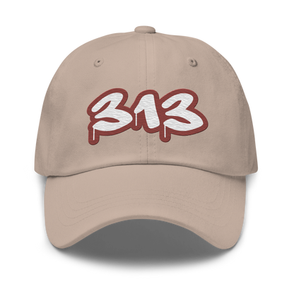 Detroit '313' Dad Hat (Ore Dock Red Tag Font)