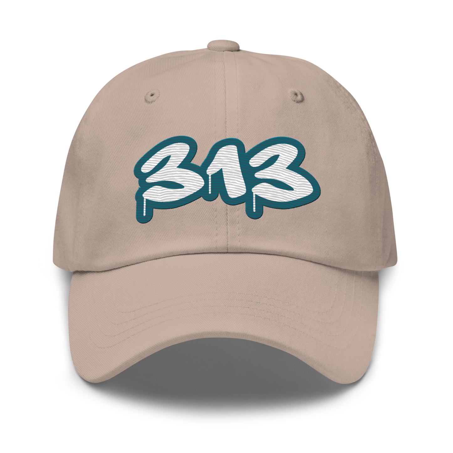 Detroit '313' Dad Hat (Auburn Hills Teal Tag Font)