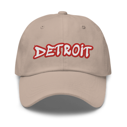 'Detroit' Dad Hat (Aliform Red Tag Font)