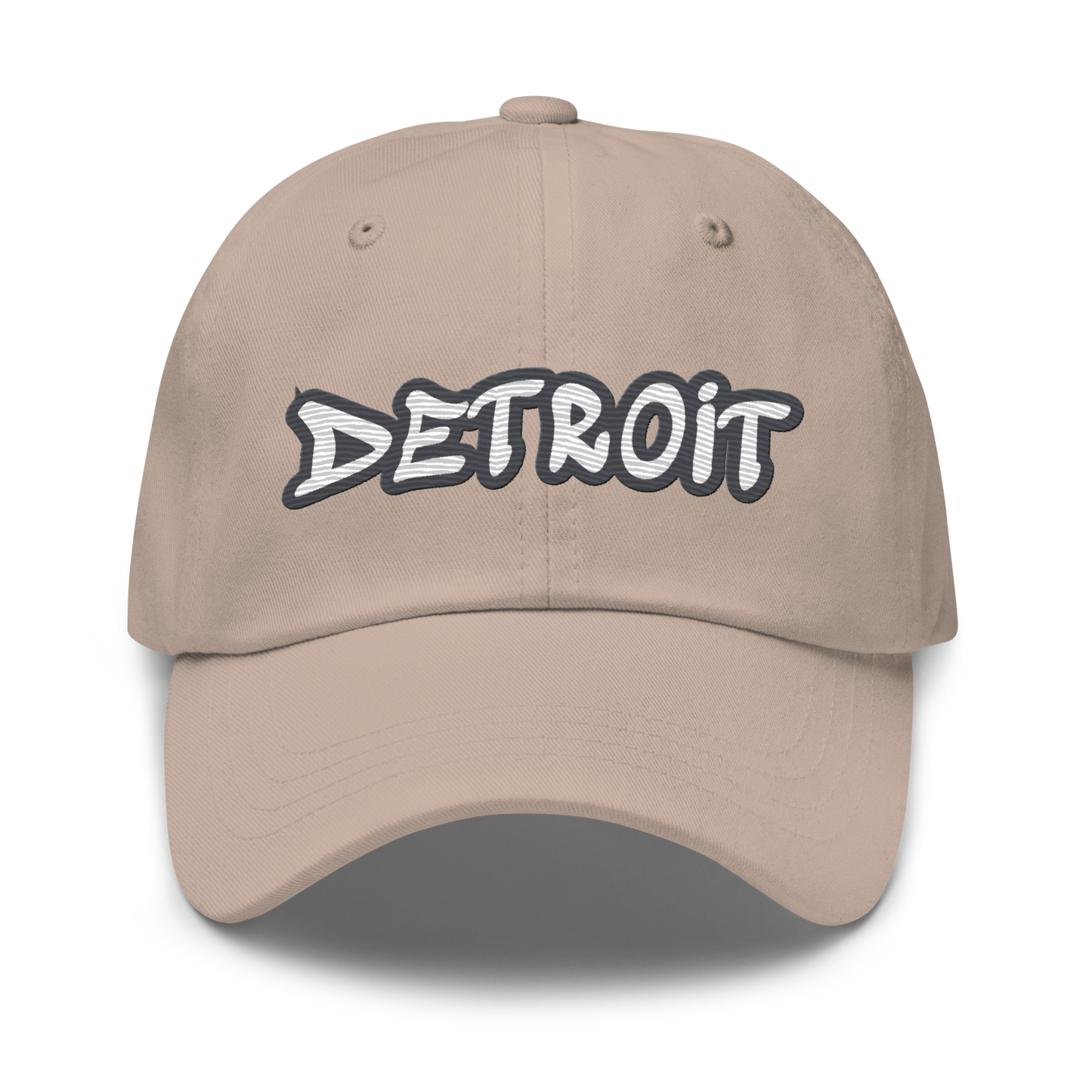 'Detroit' Dad Hat (Iron Ore Grey Tag Font)