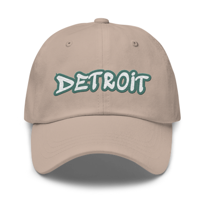 'Detroit' Dad Hat (Copper Green Tag Font)