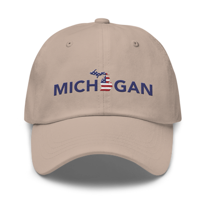 'Michigan' Dad Hat (Sans Font Patriotic Edition)