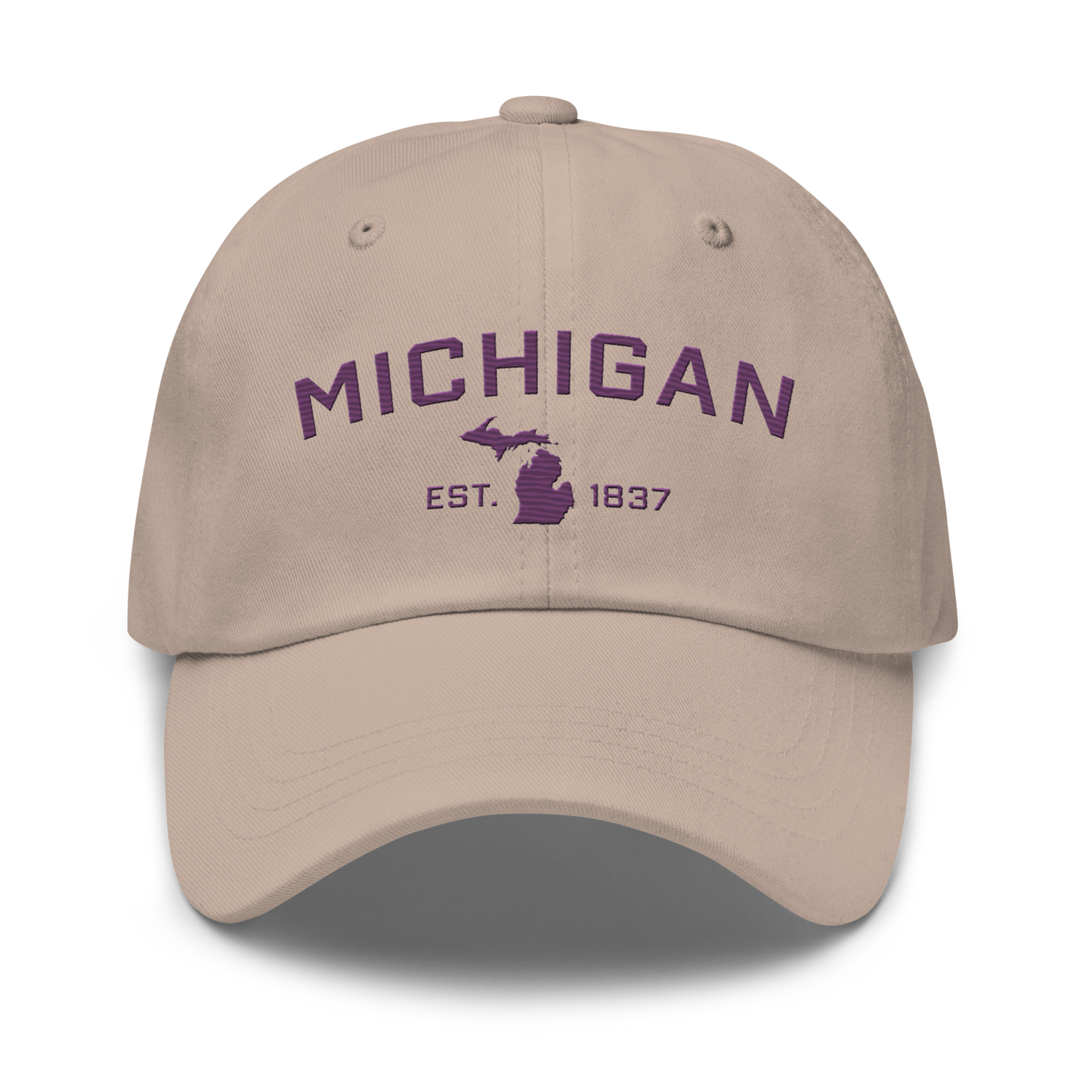 'Michigan EST 1837' Dad Hat (Athletic Font) | Plum