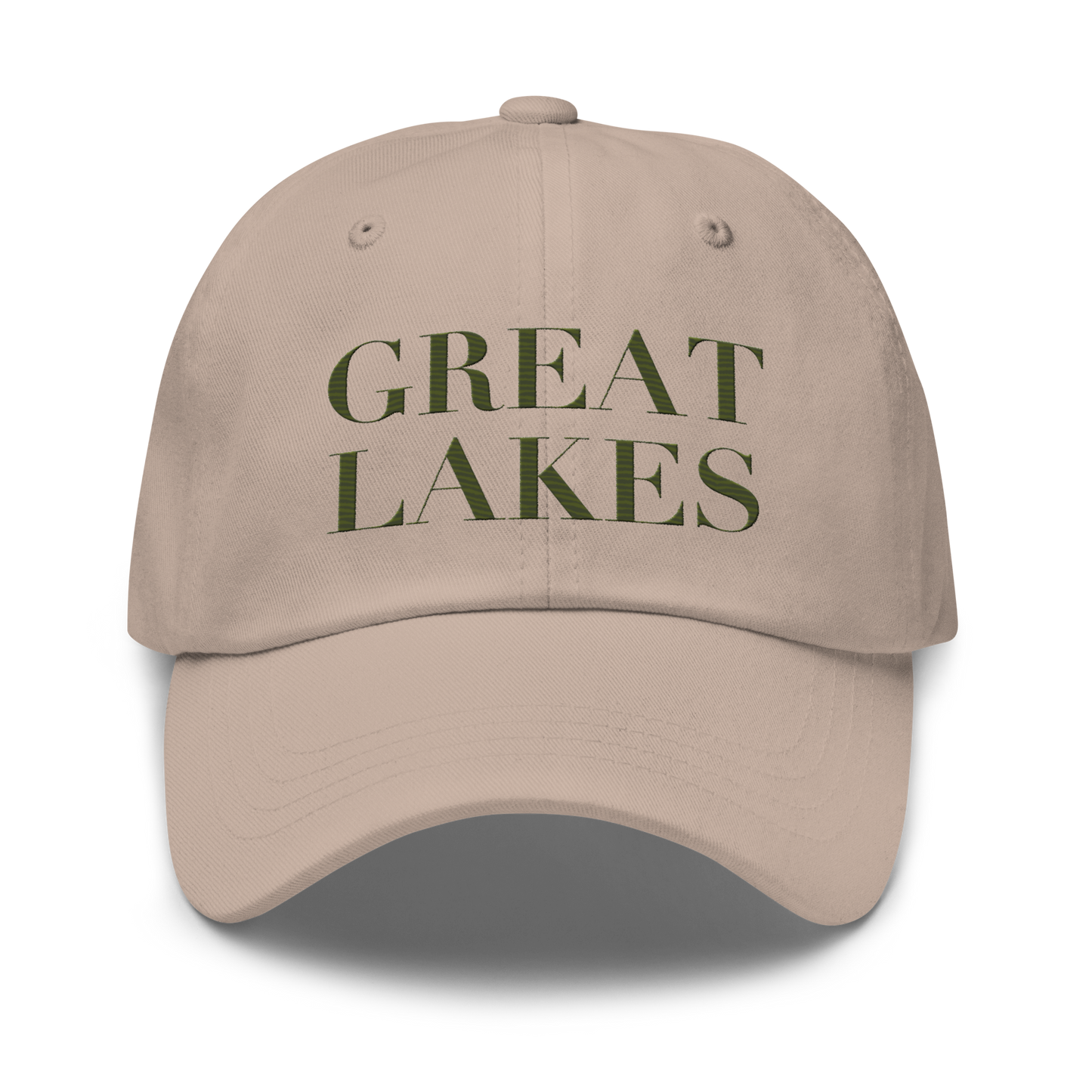 'Great Lakes' Dad Hat (Didone Font) | Army Green