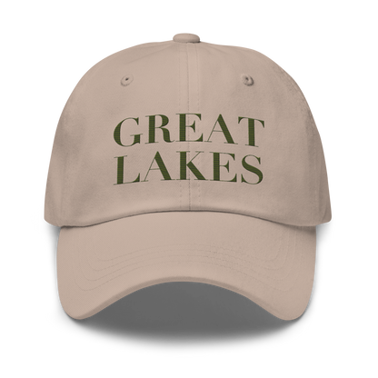 'Great Lakes' Dad Hat (Didone Font) | Army Green