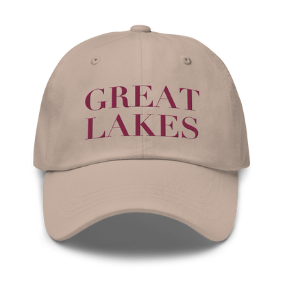 'Great Lakes' Dad Hat (Didone Font) | Ruby Red