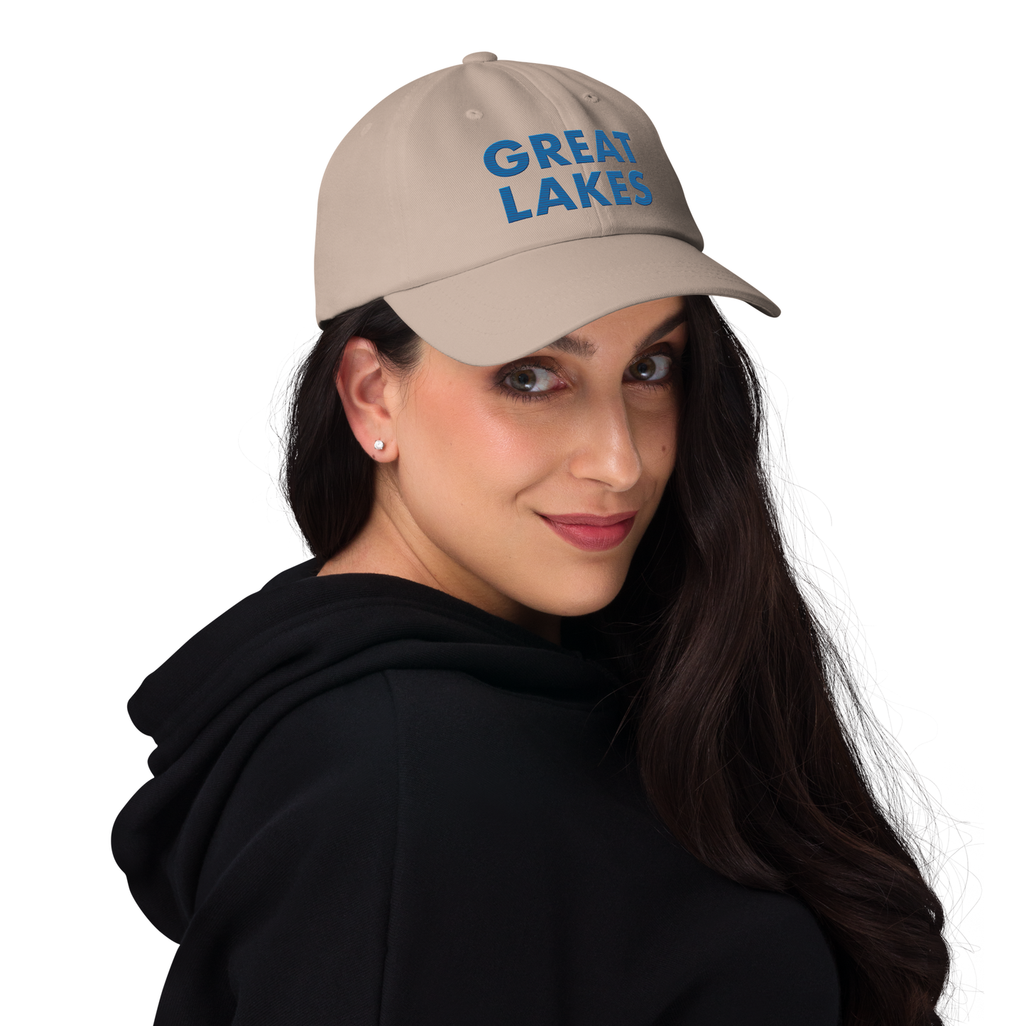 'Great Lakes' Dad Hat (Geometric Sans Font) | Azure