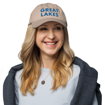 'Great Lakes' Dad Hat (Geometric Sans Font) | Azure