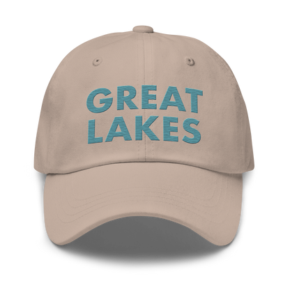 'Great Lakes' Dad Hat (Geometric Sans Font) | Huron Blue