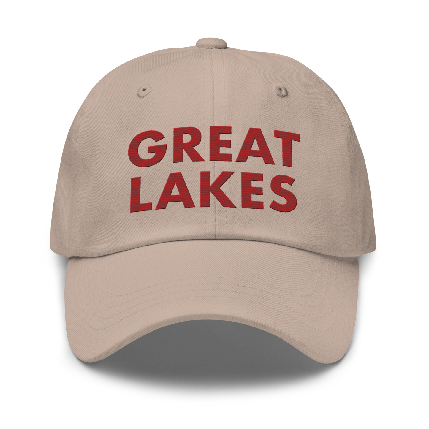 'Great Lakes' Dad Hat (Geometric Sans Font) | Thimbleberry Red