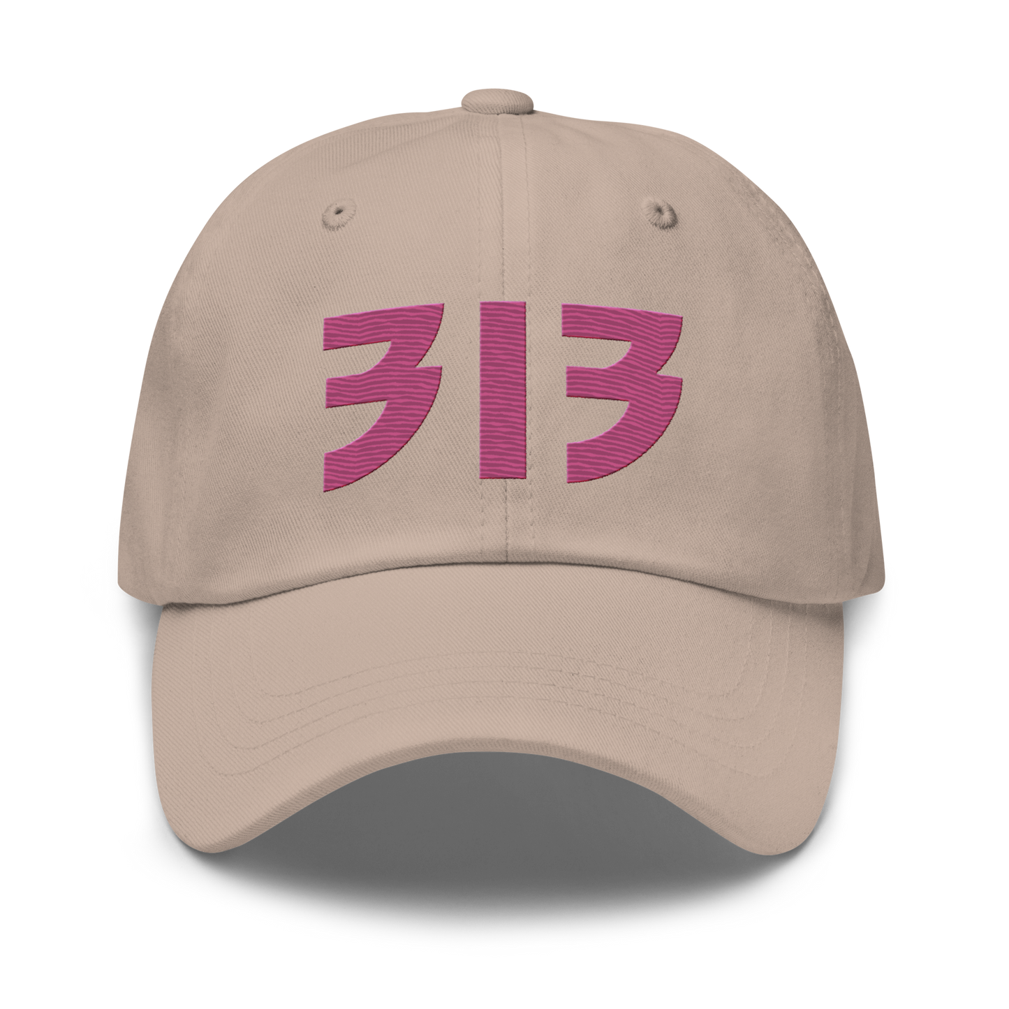 Detroit '313' Dad Hat (Glam Rock Font) | Apple Blossom Pink