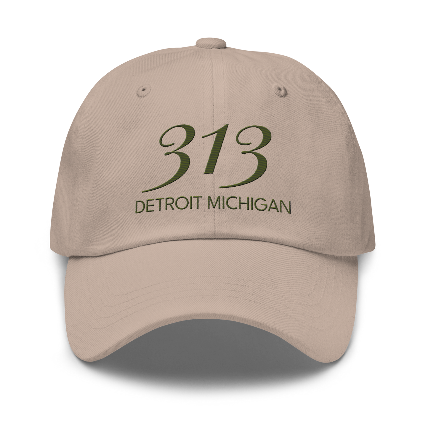 '313 Detroit Michigan' Dad Hat | Army Green