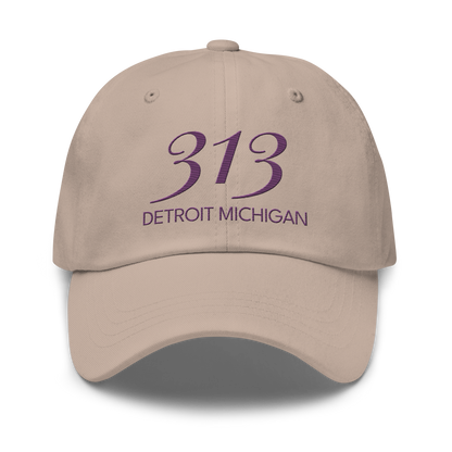 '313 Detroit Michigan' Dad Hat | Plum