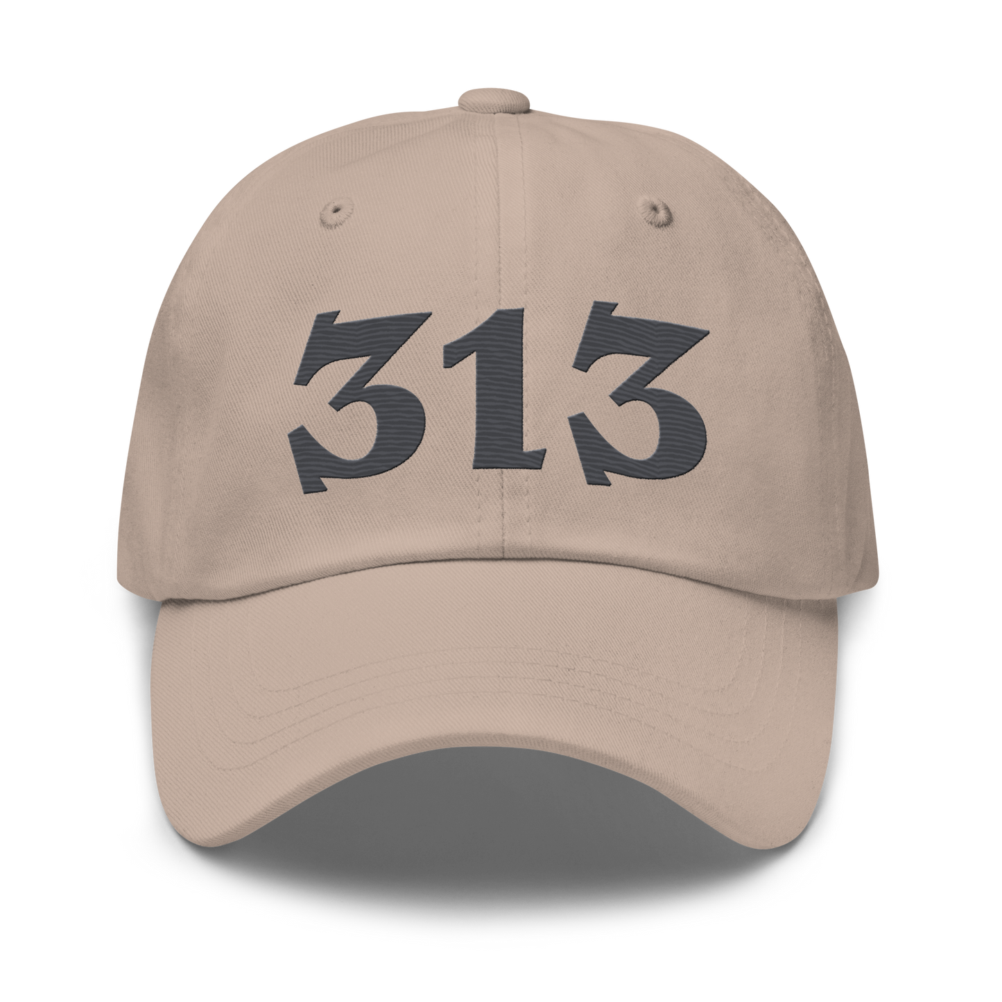 Detroit '313' Dad Hat (Angry Font) | Iron Ore Grey