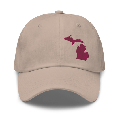 Michigan Dad Hat | Ruby Red Outline