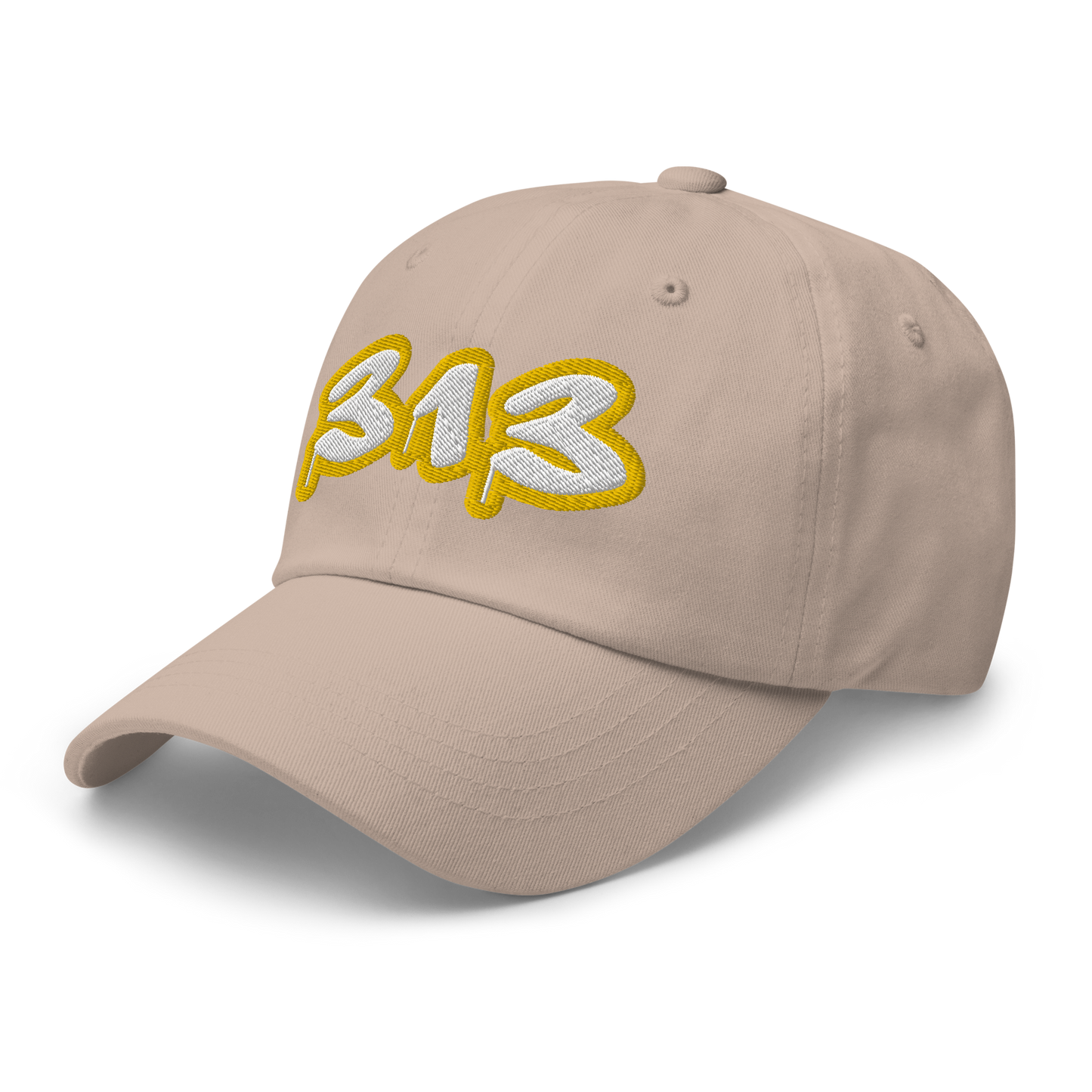 Detroit '313' Dad Hat (Tag Font w/ Gold Stroke)