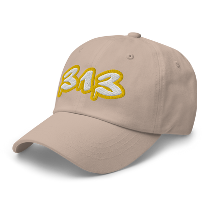 Detroit '313' Dad Hat (Tag Font w/ Gold Stroke)