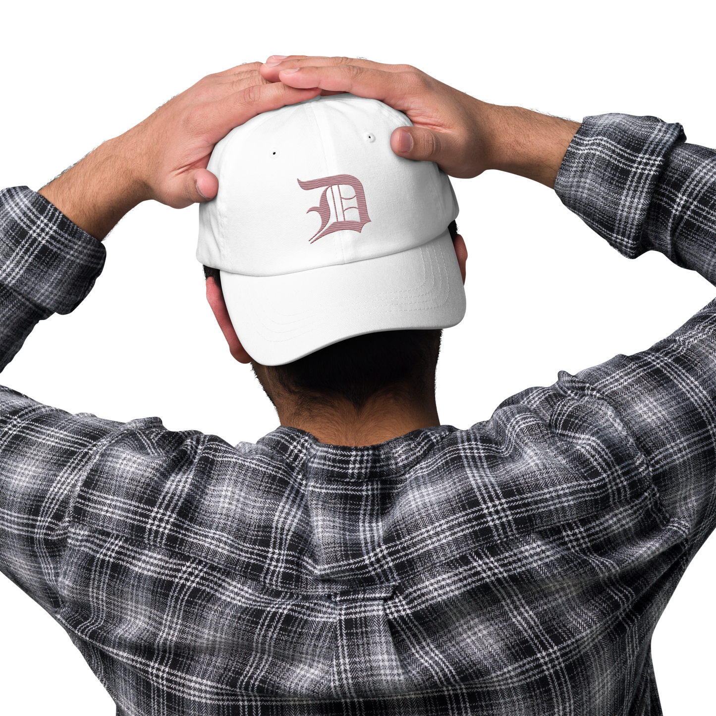 Detroit 'Old English D' Dad Hat (Cherry Blossom Pink)