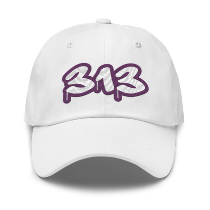 Detroit '313' Dad Hat (Plum Tag Font)