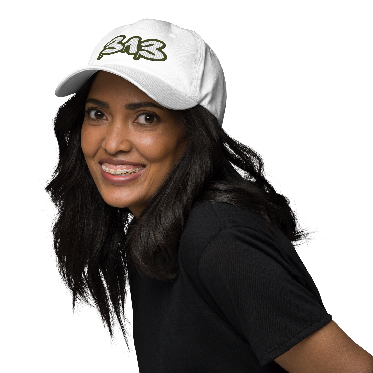 Detroit '313' Dad Hat (Army Green Tag Font)